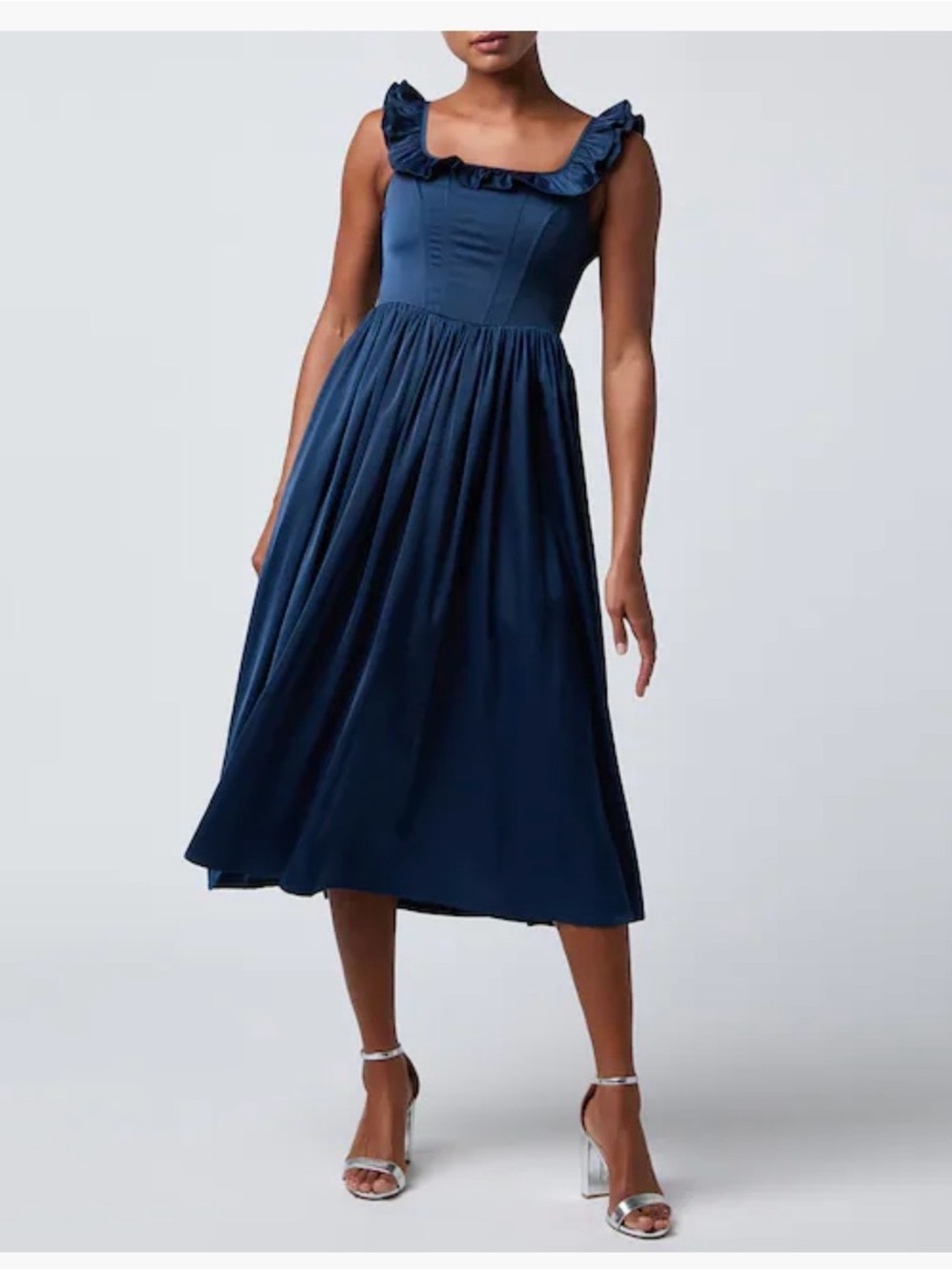 NWT Lulu's Satin Corset Midi Dress